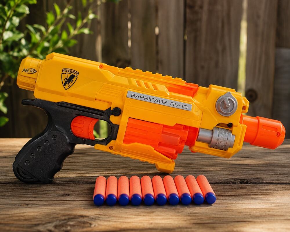 Nerf N-Strike Barricade RV-10 Motorized Dart Blaster Tested Working